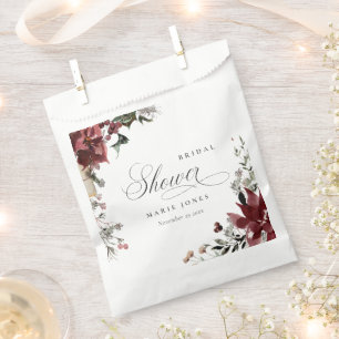 Dusky Warm Winter Festive Foliage Bridal Shower Favour Bag