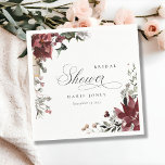 Dusky Warm Winter Festive Foliage Bridal Shower Napkin<br><div class="desc">If you need any further customisation please feel free to message me on yellowfebstudio@gmail.com.</div>