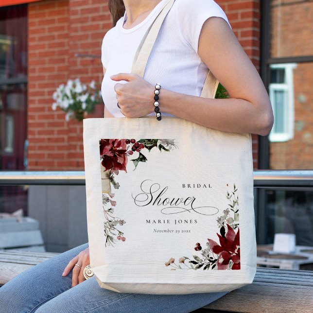 Dusky Warm Winter Festive Foliage Bridal Shower Tote Bag (Creator Uploaded)