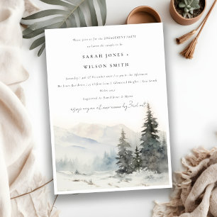 Dusky Winter Snow Mountain Landscape Engagement Invitation