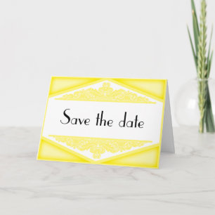 Dusky Yellow Vintage, save the date card