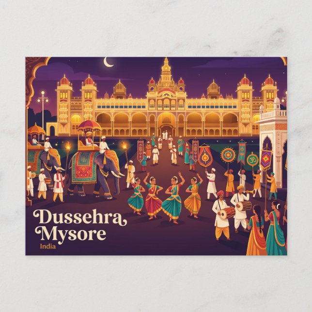 Dussehra Mysore India Postcard (Front)