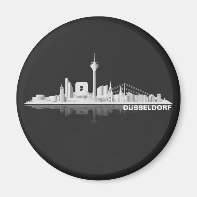 Düsseldorf City Skyline refrigerator magnet / magn (Front)