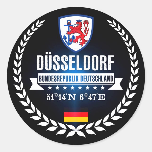 Düsseldorf Classic Round Sticker (Front)