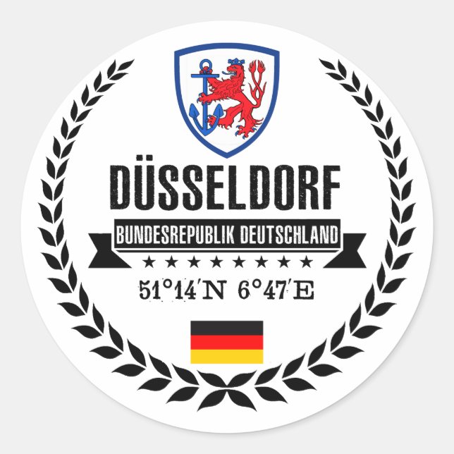 Düsseldorf Classic Round Sticker (Front)