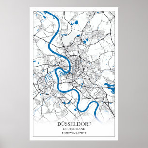 Dusseldorf Deutschland City Map Travel Simple Poster