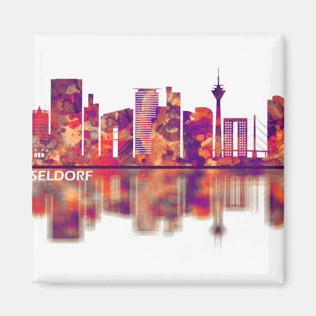 Dusseldorf Germany Skyline Magnet (Front)