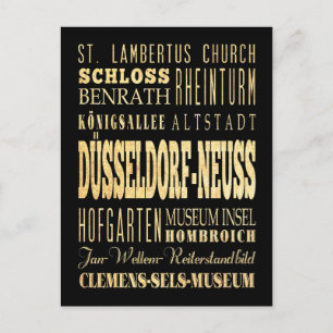 Düsseldorf-Neuss of Germany Typography Art Postcard