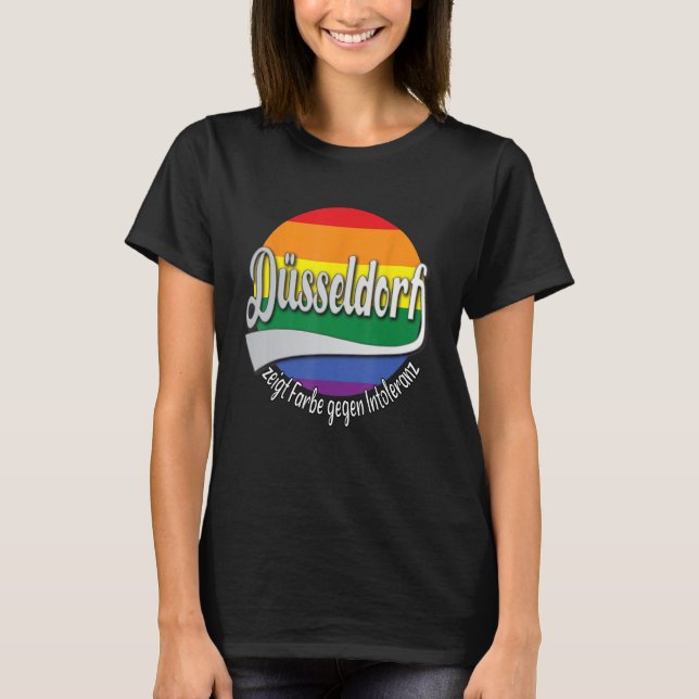Düsseldorf  Rainbow Colours Against Intolerance T-Shirt (Front)