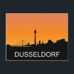 Dusseldorf silhouette, summer sunset illustration postcard<br><div class="desc">Perfect image for your new print design. It could be a nice present or "final touch" for decorating home.</div>