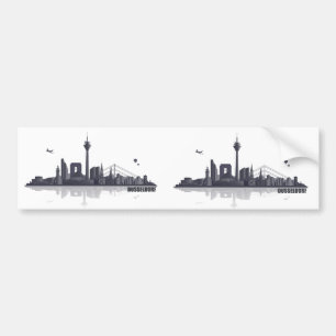Düsseldorf Skyline Bumper Sticker