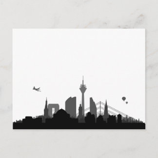 Düsseldorf Skyline - Postkarte / Grußkarte Postcard