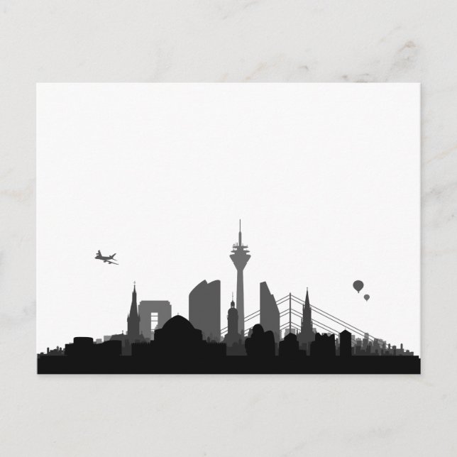 Düsseldorf Skyline - Postkarte / Grußkarte Postcard (Front)