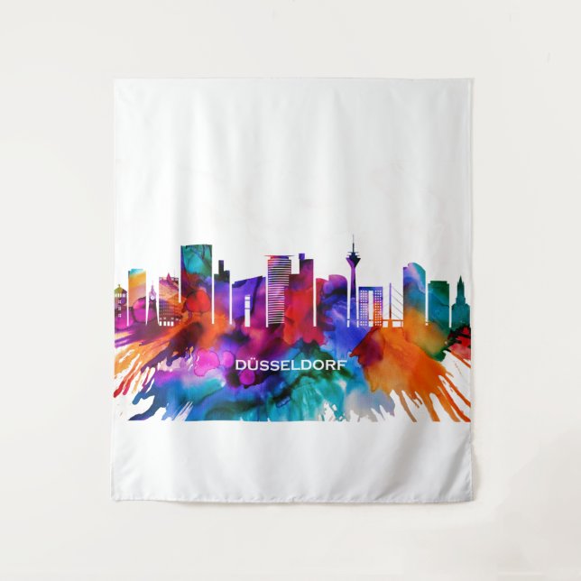 Dusseldorf Skyline Tapestry (Front)