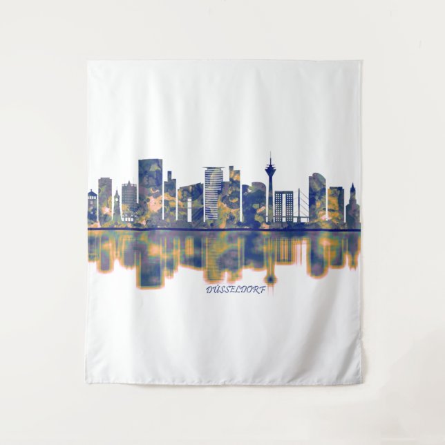 Dusseldorf Skyline Tapestry (Front)
