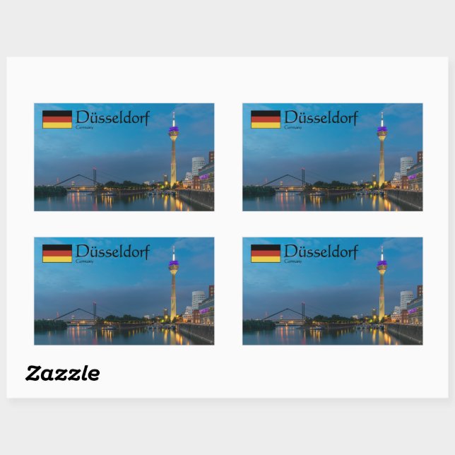 Dusseldorf Souvenir Rectangular Sticker (Sheet)