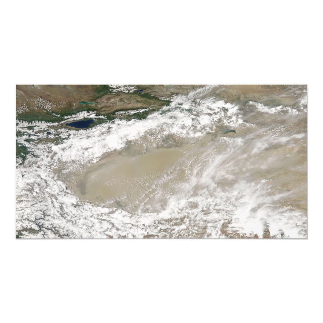 Dust and clouds hovered over the Taklimakan Des Photo Print (Front)