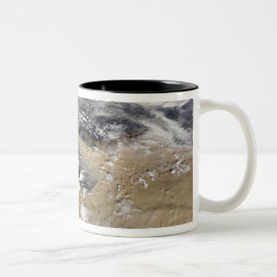 Dust blows off the coast of Libya Two-Tone Coffee Mug