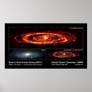 Dust in Andromeda Galaxy (M31) – Spitzer Space Poster