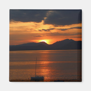 Dust over Lake Garda with Beautiful Sunset Magnet