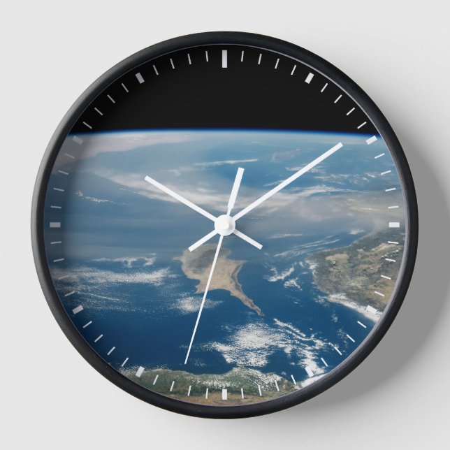 Dust Over The Mediterranean Sea And Cyprus Island Clock (Front)