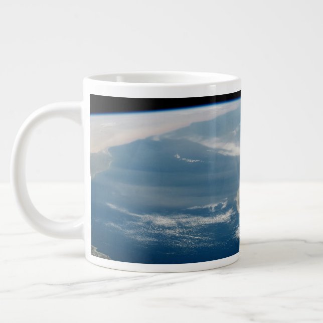 Dust Over The Mediterranean Sea And Cyprus Island Large Coffee Mug (Left)