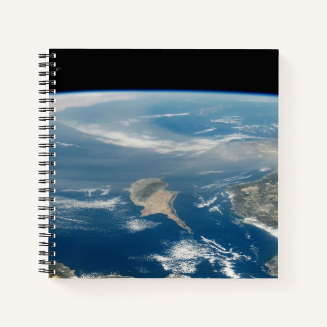 Dust Over The Mediterranean Sea And Cyprus Island Notebook (Front)