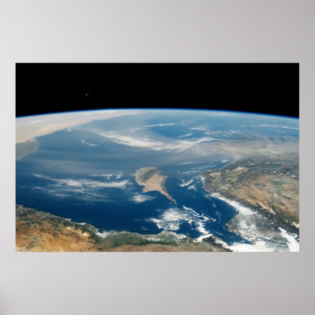 Dust Over The Mediterranean Sea And Cyprus Island Poster (Front)