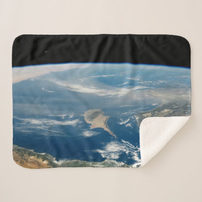Dust Over The Mediterranean Sea And Cyprus Island Sherpa Blanket (Front (Horizontal))