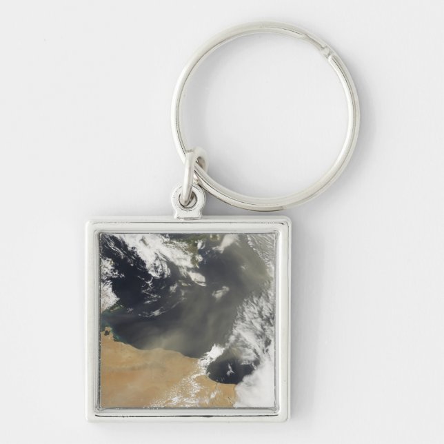 Dust plumes blowing off the north African coast Key Ring (Front)