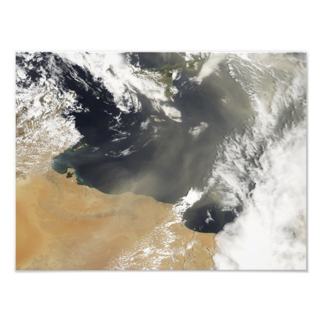 Dust plumes blowing off the north African coast Photo Print (Front)