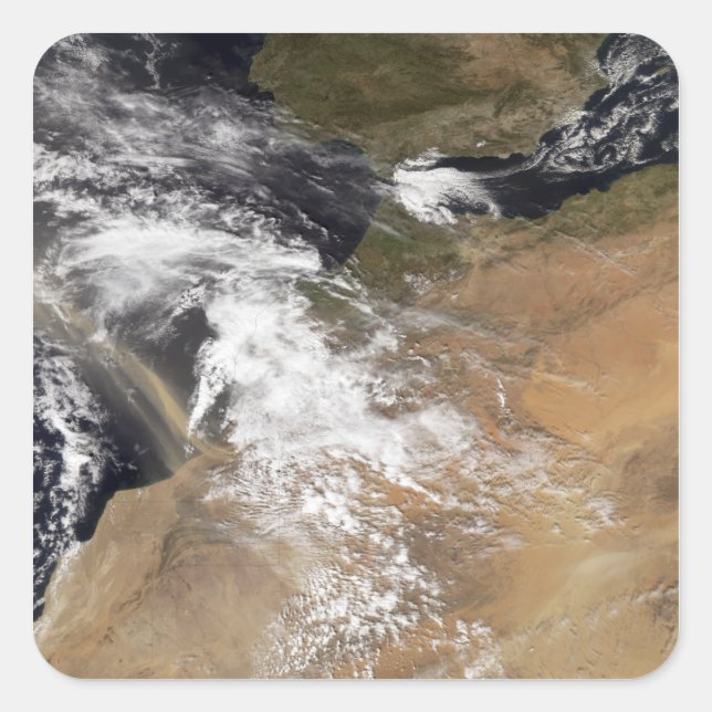 Dust plumes off the Moroccan coast Square Sticker (Front)