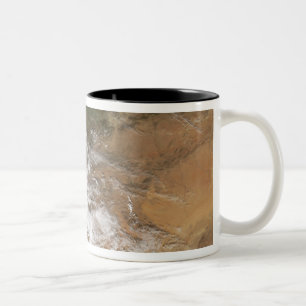 Dust plumes off the Moroccan coast Two-Tone Coffee Mug