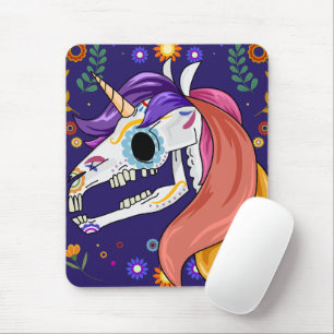  Dust Stain-Resistant Unicorn Skeleton Head Design Mouse Pad