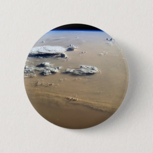 Dust Storm Across The Sand Seas Of Sahara Desert. 6 Cm Round Badge