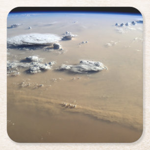 Dust Storm Across The Sand Seas Of Sahara Desert. Square Paper Coaster
