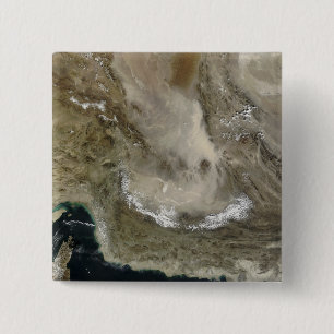 Dust storm in Iran 15 Cm Square Badge