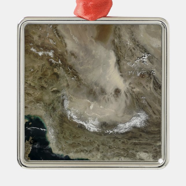 Dust storm in Iran Metal Ornament (Front)