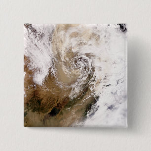 Dust storm in northern China 15 Cm Square Badge