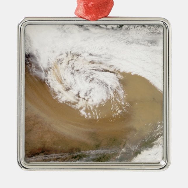 Dust storm in northern China 2 Metal Ornament (Front)