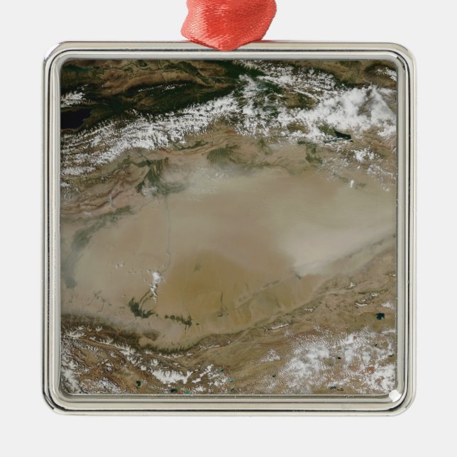 Dust storm in Taklimakan Desert, Western China Metal Ornament (Front)