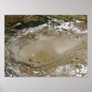 Dust storm in Taklimakan Desert, Western China Poster
