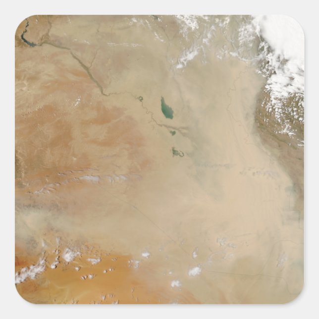 Dust storm in the Middle East Square Sticker (Front)