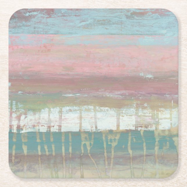 Dusted Horizon Square Paper Coaster (Front)