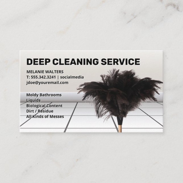 Duster Mop | Maid Service Business Card (Front)