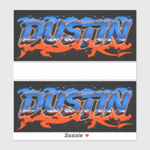 Dustin First Name Graffiti Sticker