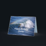 Dustin Happy Birthday Surfer With Rainbow Card<br><div class="desc">A California surfer rides a wave as a rainbow shoots overhead. Awesome! You're the dude with the 'tude! Check out other name-specific "Surfer with a Rainbow" cards. You can also personalize with any name. http://www.zazzle.com/catherinesherman/gifts?cg=196577994467128002</div>