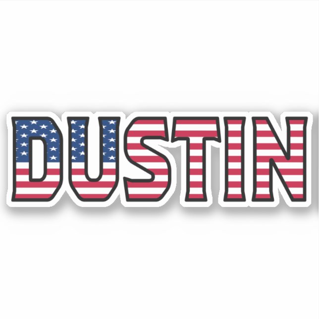 Dustin Name First Name USA Sticker Stickerset (Front)