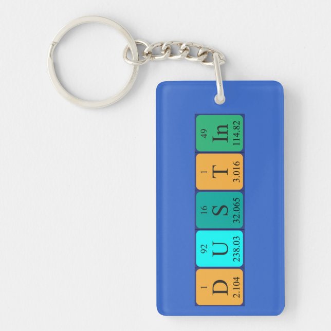 Dustin periodic table name keyring (Front)