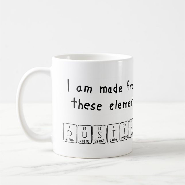 Dustin periodic table name mug (Left)